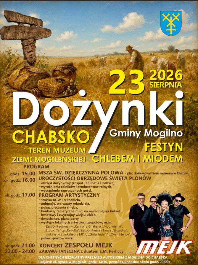Ilustracja artykułu: Dożynki Gminy Mogilno – Festyn „Chlebem